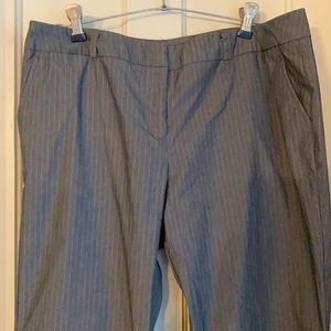 Gray pinstripe New York and Co. pants.